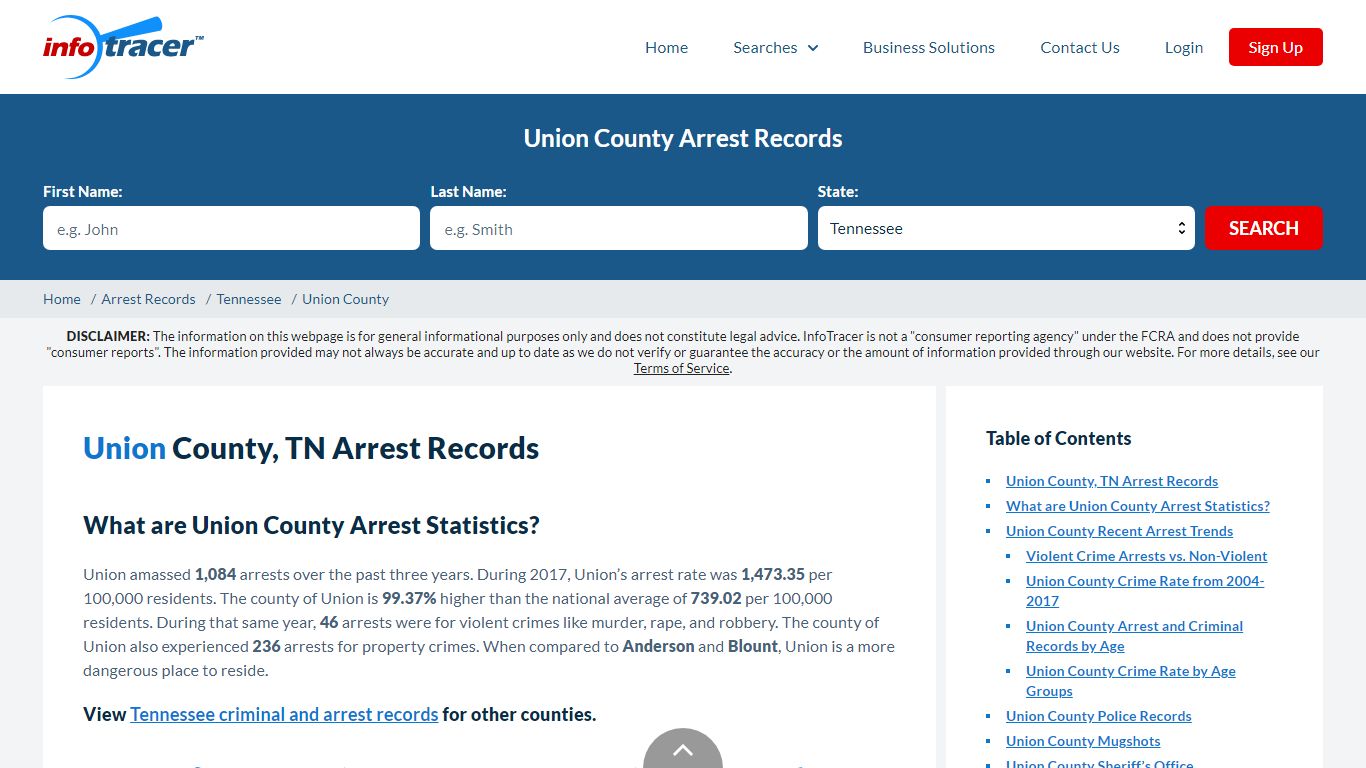 Union County, TN Arrests, Mugshots & Jail Records - InfoTracer