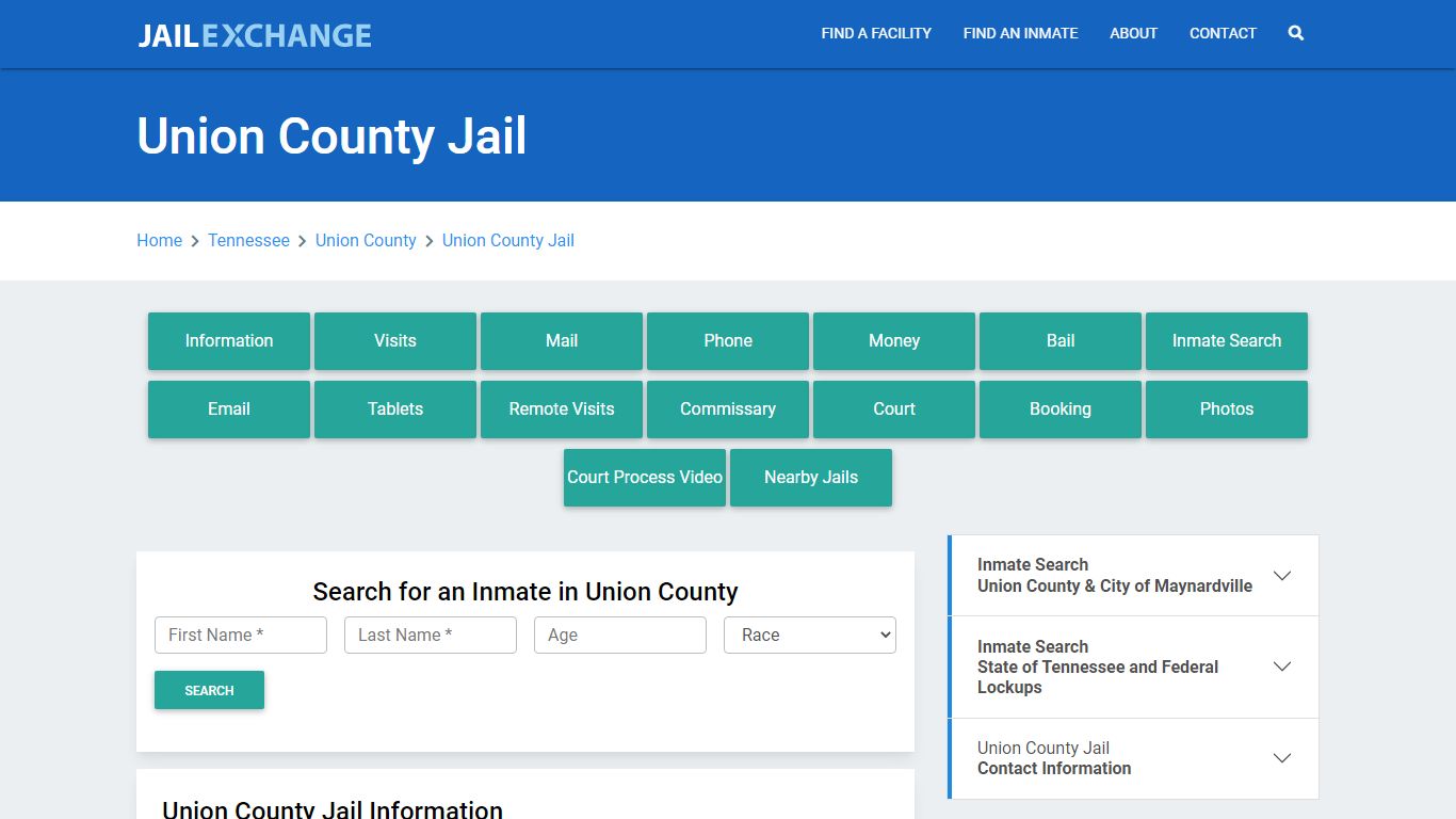 Union County Jail Roster Lookup, TN, Inmate Search